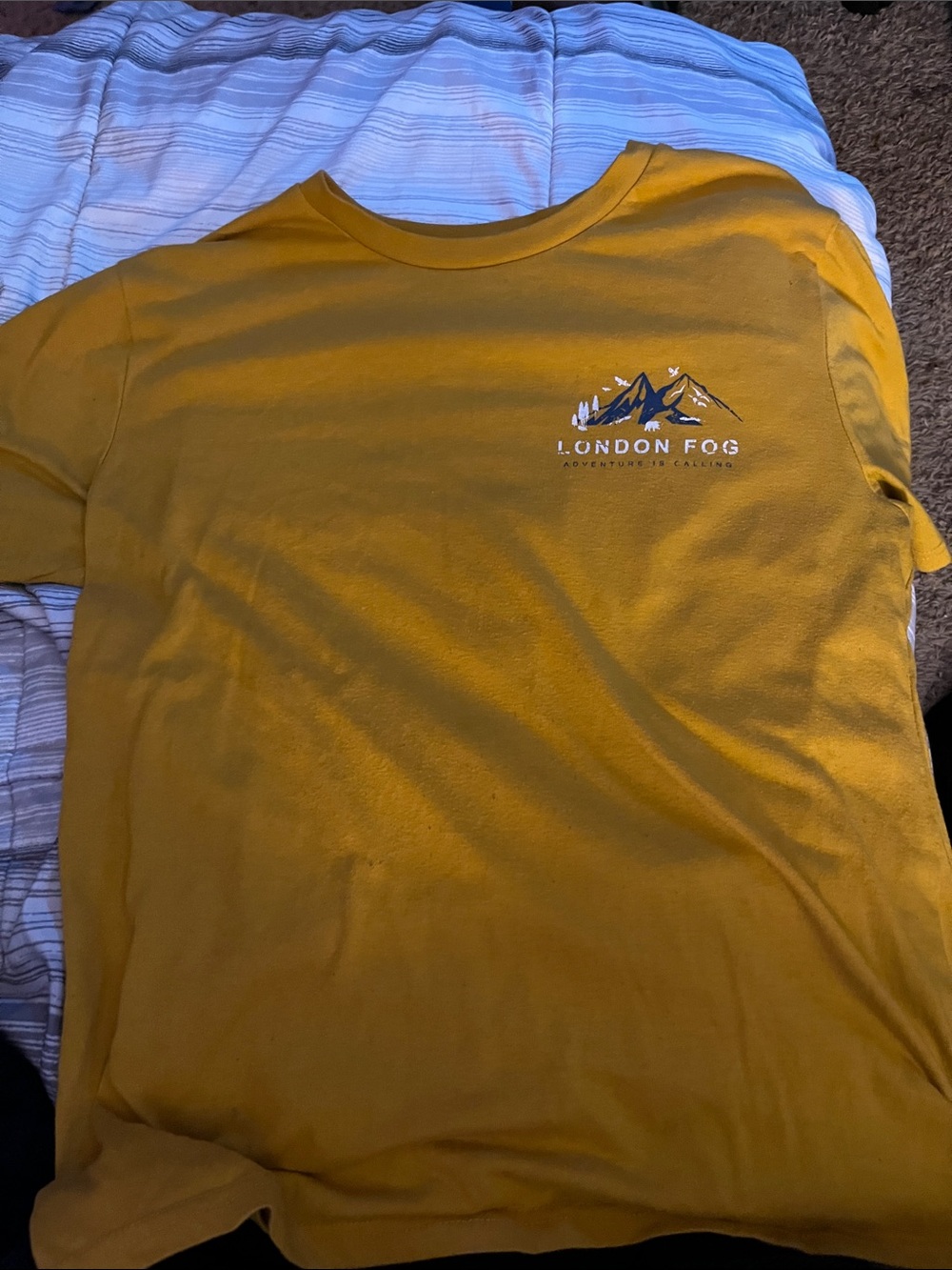 London Fog Men's Mustard Yellow Crew Neck T-Shirt